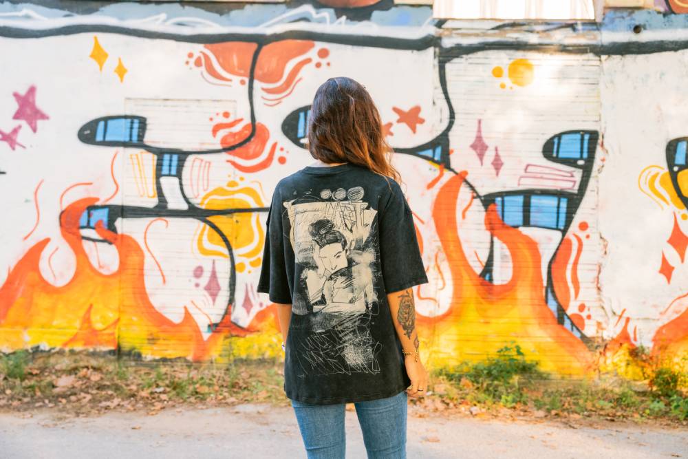 Lei Oversized T-Shirt Washed Black