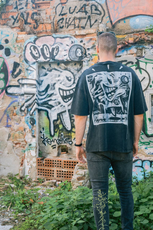 K0 Oversized T-Shirt Washed Black