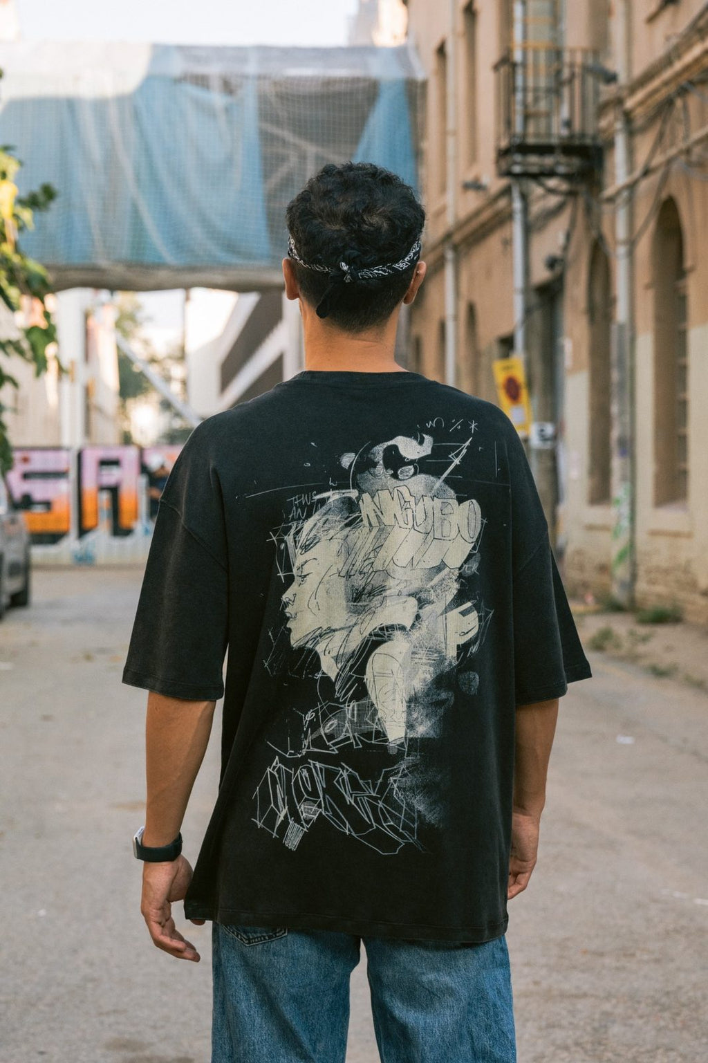 Camiseta Oversized Lui Washed Black