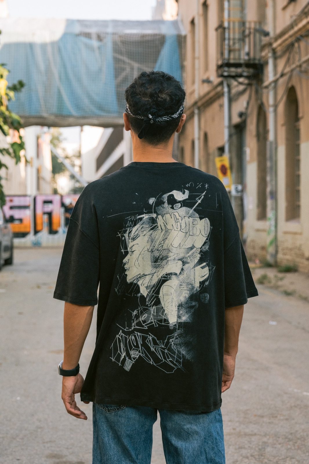 Camiseta Oversized Lui Washed Black