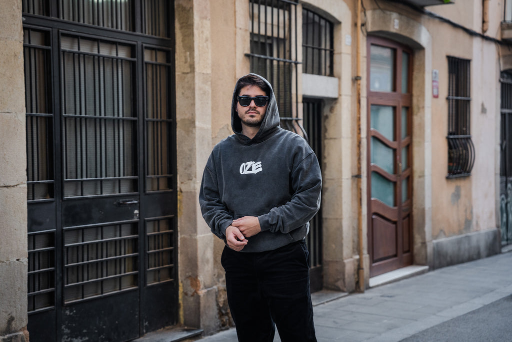 Basic Oversized Hoodie - Washed Black