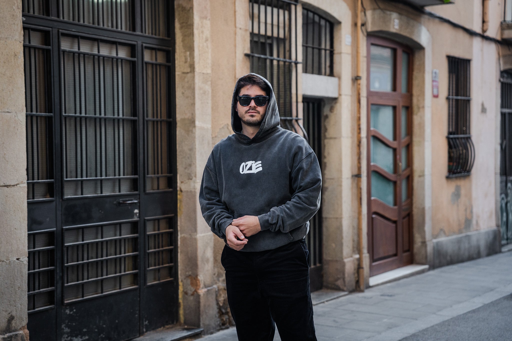 Basic Oversized Hoodie - Washed Black