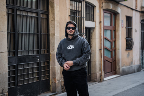 Basic Oversized Hoodie - Washed Black