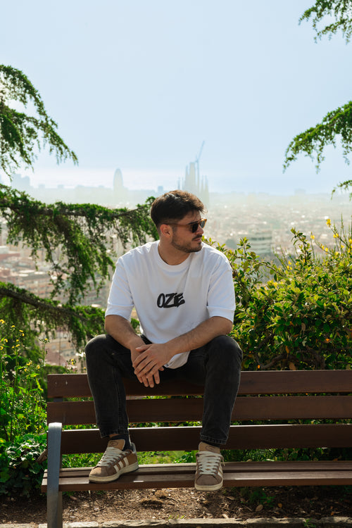 Camiseta extragrande Glimpse blanca