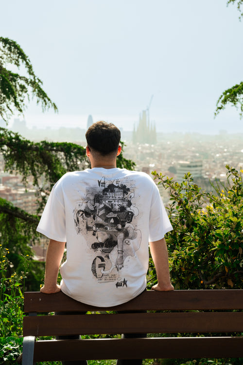 Camiseta extragrande Glimpse blanca