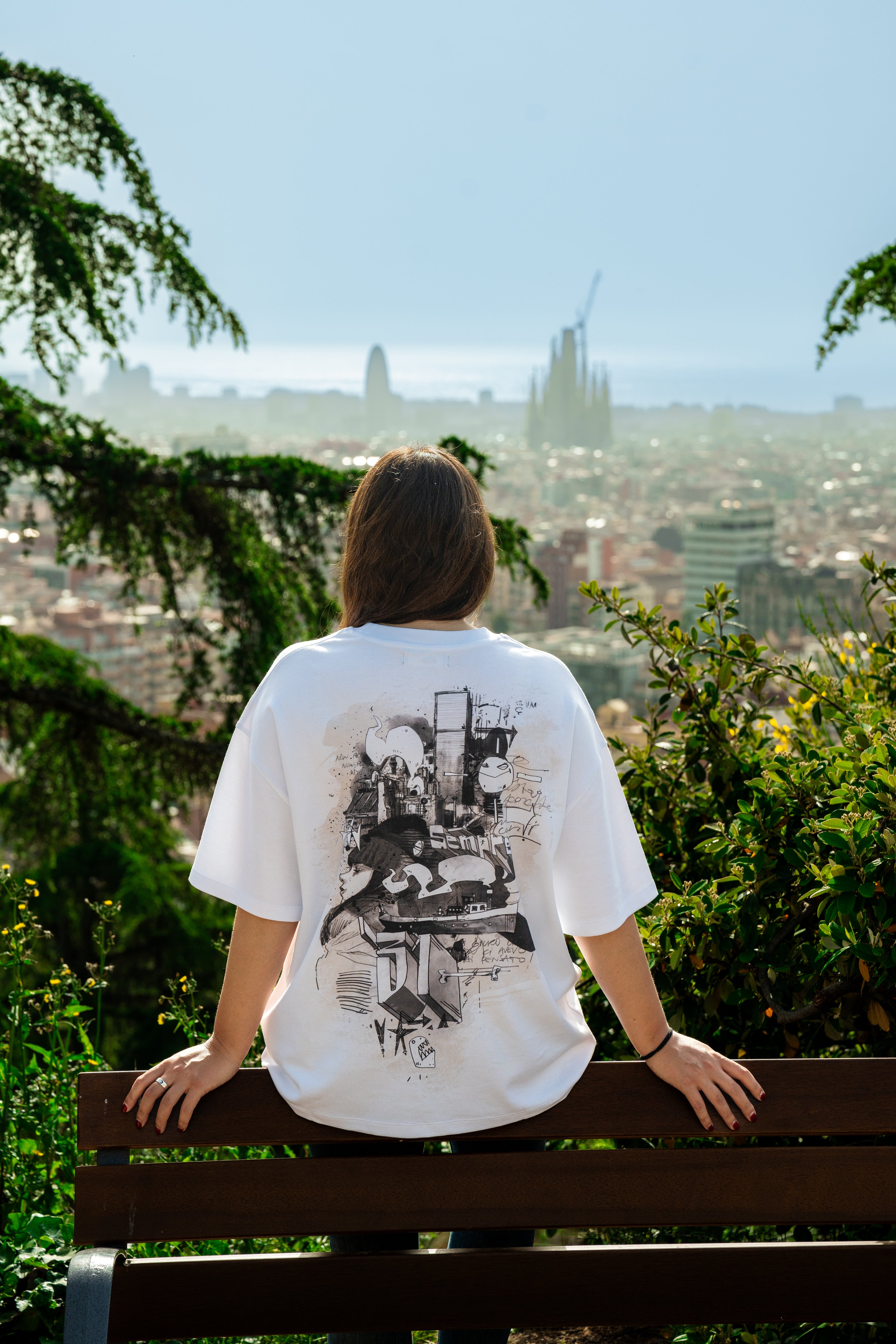 Camiseta oversize Sempre blanca