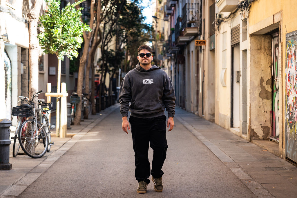 Basic Oversized Hoodie - Washed Black