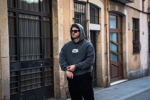 Basic Oversized Hoodie - Washed Black